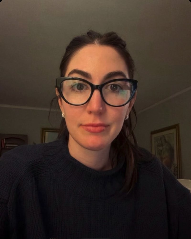 SpecFit try-on of black frames close to the pair she wore