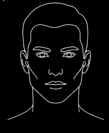 Line illustration of a diamond face shape