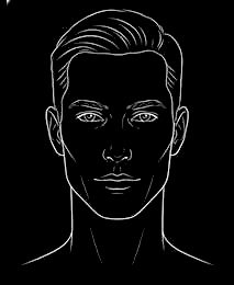 Line illustration of a long face shape
