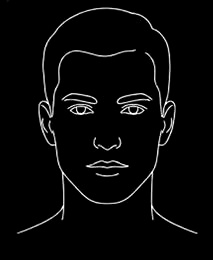 Line illustration of a oval face shape