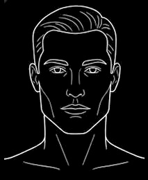 Line illustration of a square face shape
