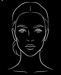 Line illustration of a diamond face shape