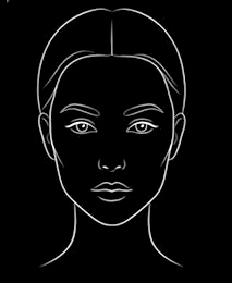 Line illustration of a heart face shape