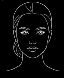 Line illustration of a oval face shape