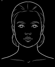 Line illustration of a round face shape