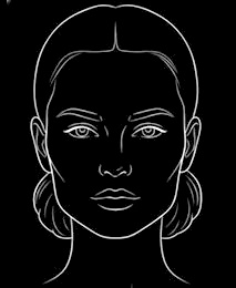 Line illustration of a square face shape