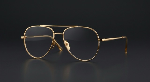 Gold aviator optical frames