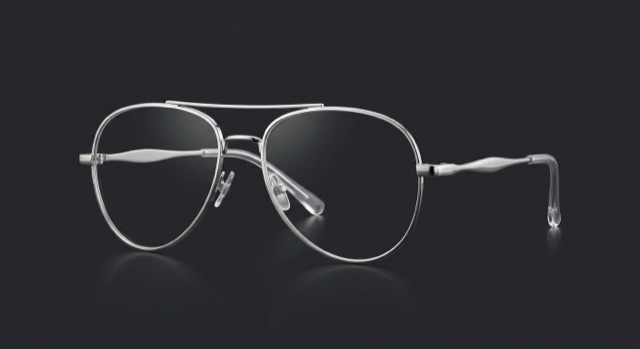 Silver aviator optical frames