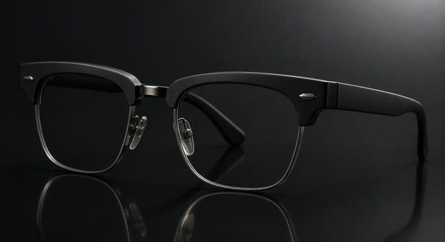 Browline glasses in gunmetal