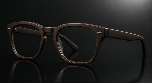 Square walnut acetate optical frames